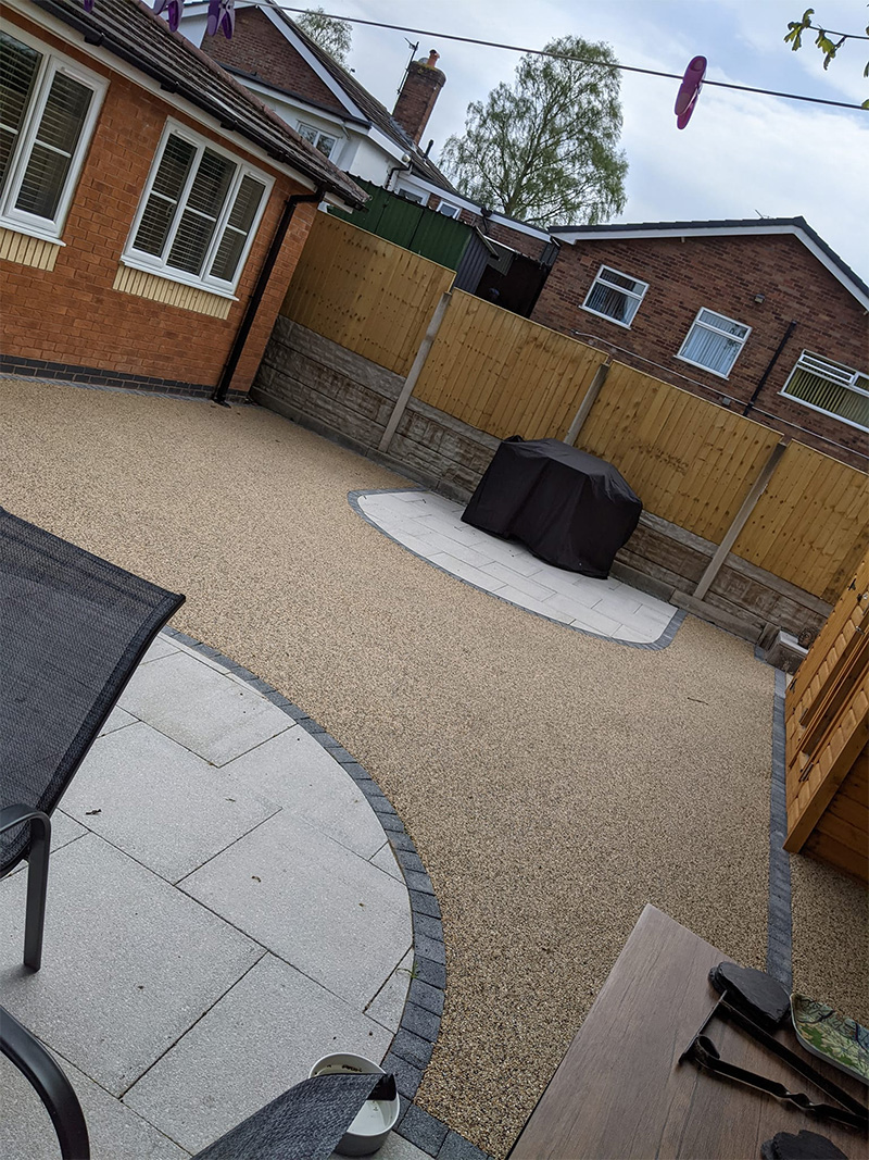 BBQ area on a resin bonded patio