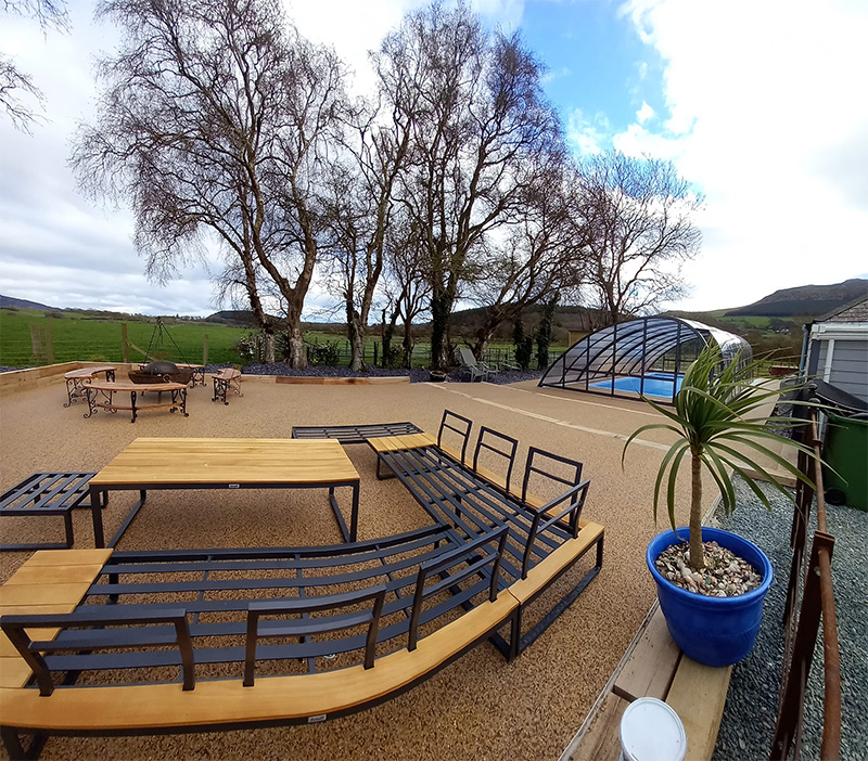 Resin bonded and decked garden